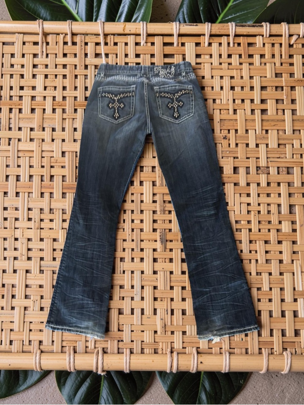 Rock & Roll Cowgirl Jeans Women's Low Rise Bootcut Embroidery Y2K Size 29 X 32
